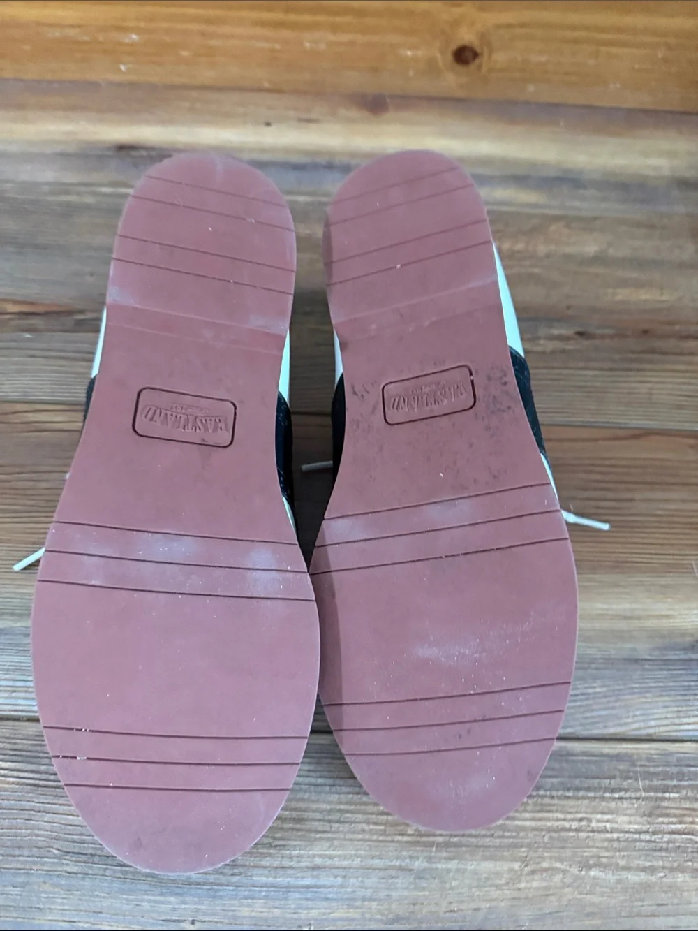 Eastland Two-Tone White and Black Saddle Oxfords